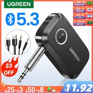 UGREEN Bluetooth Car Receiver Adapter 3.5mm AUX Jacks for Car Speakers Audio Music Receiver Hands Free Bluetooth 5.3 Adapter