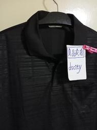 良品衣店---NET DRY-COOL 黑色閃電橫條紋排汗短袖POLO衫  M號