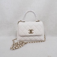 Chanel 24K Nano Coco Handle Caviar 香奈兒白色魚子醬芯片