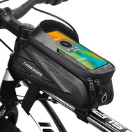 # Baijia Yipin # ThinkRider กระเป๋าจักรยานกรอบด้านบนกระเป๋าสำหรับปั่นจักรยานด้านหน้าทรงกระบอกเคสโทรศัพท์6.6in กันน้ำหน้าจอสัมผัส MTB อุปกรณ์รถจักรยานแพ็ค