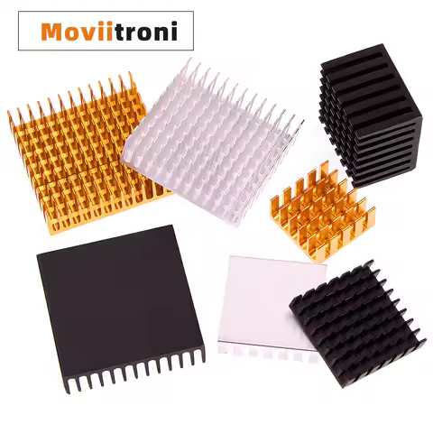 10Pcs Aluminum Radiator IC Heat Sink Slotting Heatsink for Electronic Chip Cool Pads 22x22x10/28x28x