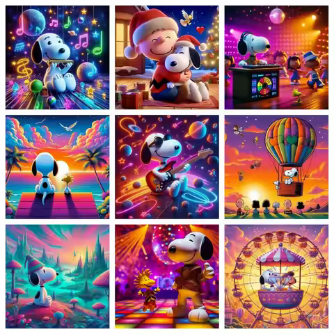 Snoopy Peanuts Diamond Painting Kit 5D DIY Diamond Embroidery Cross Stitch Handmade Art Gift Crafts