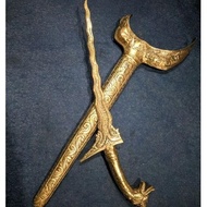 Keris Nagasasra kembar kuningan besar panjang dan tebal Asli