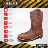 [ORIGINAL] POLICE® PREMIUM LEATHER 10” STEEL TOE SAFETY BOOTS ( 91494 )