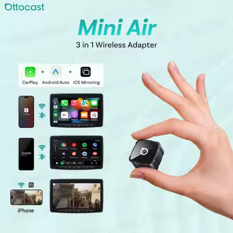 OTTOCAST Express 3 in 1 Mini Air for Wireless iOS Mirroring CarPlay Android Auto Adapter Car Accesso