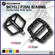 ROCKBROS Ultralight Seal Bearings Bicycle Bike Pedals Cycling Nylon Road bmx Mtb Flat Platform Bicycle Parts Accessories