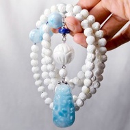 頂級拉利瑪海紋石 如意 硨磲蓮花 108手串念珠 7.5mm 單品 禮物