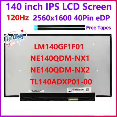 14 inch Laptop LCD Screen 120Hz NE140QDM-NX2 NE140QDM-NX1 LM140GF1F01 TL140ADXP01-00 Replacement Dis