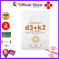 (Local delivery🚚) Vitamin d3+k2 with 2-in-1 Formula5000 IU D3 + 100 MCG K2 180Softgels
