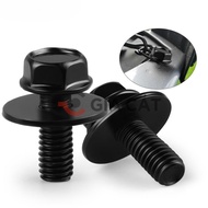 Set of 10 black hexagonal screws with 6 rivets to mount fenders, fenders, and car bumpers