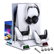 【New Arrivals】 Ps5 Vertical Stand 2 Controller Charging Base 2 Cooling Fan For 5 Play Station Ps 5 Console Accessories