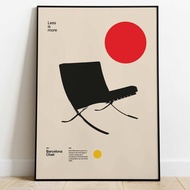 Poster Barcelona Chair Ludwig Mies van der Rohe Furniture Bauhaus Design GOOD