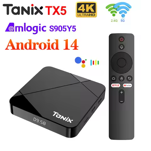 Tanix TX5 TV Box Android 14 Amlogic S905Y5 with 2G 16G 4G 32G 64G Support 4K Ultra HD Dual Wifi SB3.