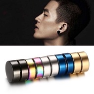 Colourful Stainless Steel Circle Magnetic Clip Stud Earrings Magnet