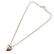 成色極佳 ▲ TIFFANY&Co. Tiffany 復古 925 750 雙心拼圖項鍊 銀/金 義大利製造 重 22.9 克 女士