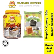 Kluang Coffee Cap TV Kopi-O 100 sachets with Cream Crackers Biscuits