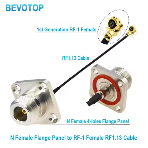1PCS L16 Flange Panel N Female to U.fl/PX-1 Female Connector RF1.13 Coax Cable Extension Jumper Pigt