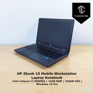 HP Zbook 15 Mobile Workstation Intel Core i7-4800MQ 16GB RAM 256GB SSD Laptop Refurbished Notebook