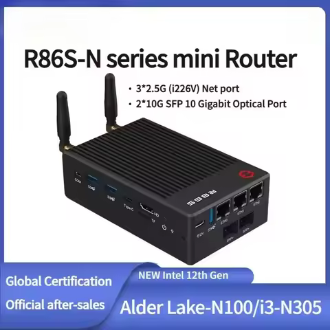 R86S-N N100A N100B N305A Mini PC Intel Alder Lake-N N100 i3-N305 2.5GbE 10G Port WiFi 6 Router Appli