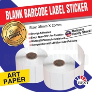 Barcode Sticker Label/ Product Label Sticker/ Price Label Sticker Sticker Barcode Art Paper 35x25mm 