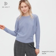 UNIQLO - Sweater Rajut 3D Katun Dolman Lengan Panjang