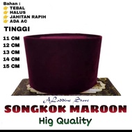 Songkok kopyah merah maroon Polos peci kopiah merah betawi maroon Tinggi 11cm,12cm,13cm,14cm,15cm