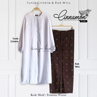 Setelan Rok Kebaya Atasan Tunik Polos Bawahan Batik Katun Premium Mix Crinkle SVJ Batik - Kondangan,