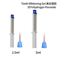 2.5ml/5ml Dental Bleaching Gel Tooth Whitener Dual Barrel Syringe Teeth Whitening Gel 35%hydrogen Peroxide