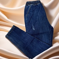 Quần jean nữ dài baggy lưng thun quần bò cạp chun co giãn chiều 4 chiều mặc là đẹp