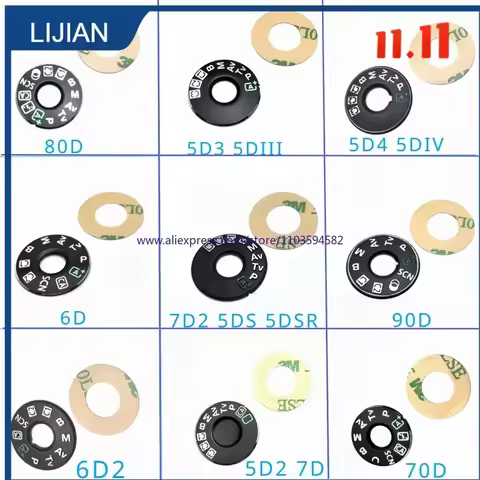 Top Cover Function Dial Model Button Dial for Canon EOS 5D3 5D4 Mark IV 5DIII 6D 6D2 6DII 7D2 7Dii 5
