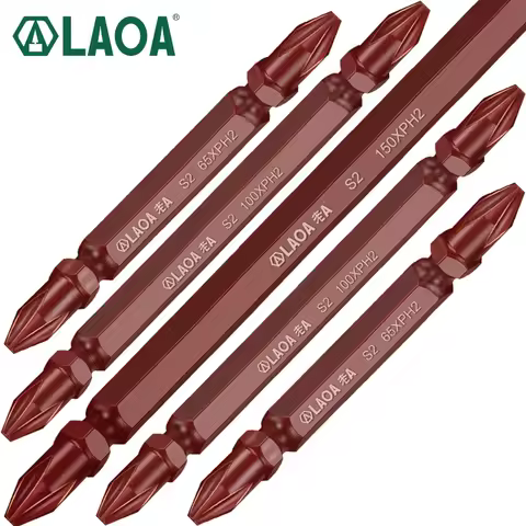 LAOA Ph2 Electric Screwdriver Bit 1pc S2 Alloy Steel 65mm/100mm/150mm/200mm/250mm/300mm Bits PH2 Dou