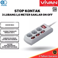 VIVAN Safety Socket VPS-H006A | 3-Slot Electrical Plug with 1.6M Socket Switch