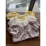 3-button collar puff sleeve shirt_JANE TOP