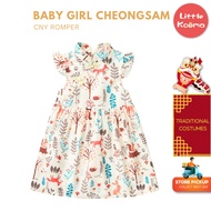 Chinese New Year Traditional Cheongsam Dress CNY Baby Girl Forest Fox Cheongsam Dress Girl Cheongsam Dress