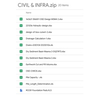 Civil & Infrastructure Design Excel Spreadsheets Bundle Set for Engineers & Consultants & Contractor