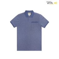 camel active Mens Blue Colour CVC Jacquard Polo Shirt