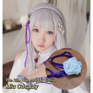 [Available] Emilia cosplay flower hair clip with convenient clip - Cosplay accessory [Miu Cosplay]