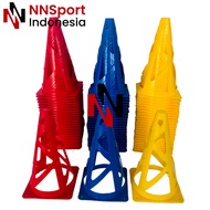 10 Pcs Cone Kerucut Alat Latihan Olahraga / 1 Set Kun Marker Sepak Bola / Kon Futsal Biru Merah Kuni