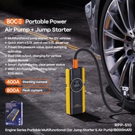 FHY/🌟WK 8000mAh Car Jump Starter 3 In 1 Pump Air Compressor 800A Starting Device Power Bank 12V Digital Tire Inflator 15