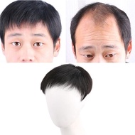 Wig rambut manusia Pria, 100% Wig rambut manusia asli, hitam, rambut