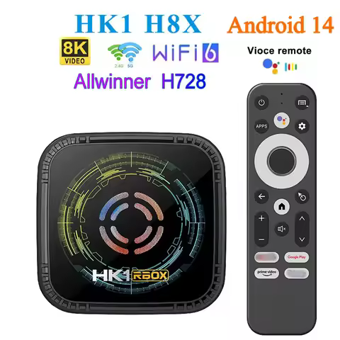 HK1 H8X Smart Android 14.0 Tv Box 4GB 64GB Allwinner H728 Octa Core 2.4G/5G Wifi BT5.0 8k Media Play