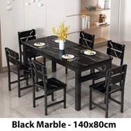 Meja makan Dining table set chair 4 / 6 seater dinning marble design Kerusi makan moden Modern beige