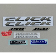 Emblem Logo Honda CLICK CLIK KLIK Chrome Silver 3D ABS PAKET 150 125 160 150i 125i Chrome