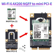 M.2 NGFF ไปเป็น Mini PCI-E + อะแดปเตอร์ USB สำหรับ M.2 Wifi 6การ์ด Wlan ไร้สายบลูทูธ Intel AX200 926