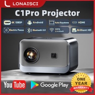 【LONAISCI】C1Pro 4K Projector 1080P Home Projector with Electric Focus and Built-in WiFi/Bluetooth fo