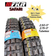 FKR SAFARI TUBELESS TL 250-17 275-17 TAYAR TYRES Tayar