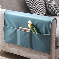 Sofa Armrest Bed Storage Bag,Storage Bag Couch Chair TV Remote Control Holder Armchairs Couch Organiser for Cellphone Book Magazines Glasses Drinker Snacks, Space Saver Bag .-blue||60*110cm