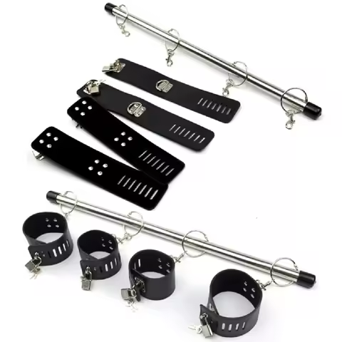 Bondage Slave Open Leg Spreader Bar BDSM Bed Restraint Handcuffs SM Ankle Cuffs