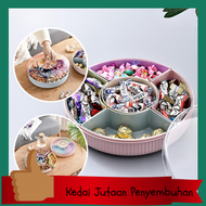 [Kedai Jutaan Penyembuhan] Home Deco Party Tray with Lid for Kuih Raya and Candy - 4 Compartments for Guests