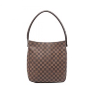 棕色 棋盤格帆布 Looping GM 肩背包【LOUIS VUITTON LV 路易威登】 N51144